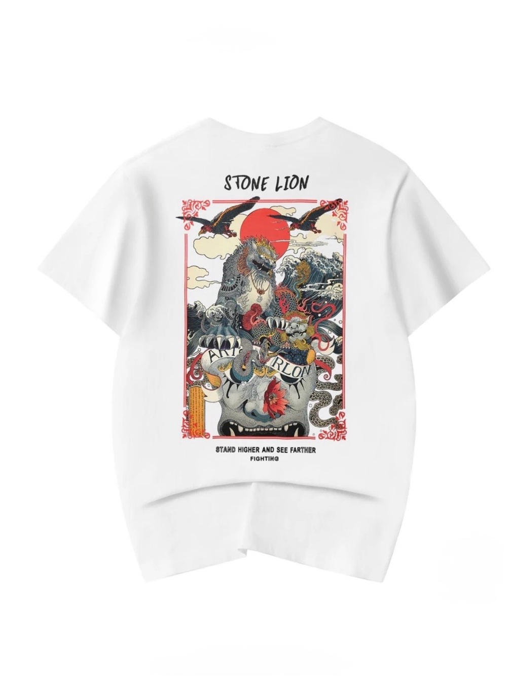 Niepce Stone Lion Graphic Tee - White (PTT130)